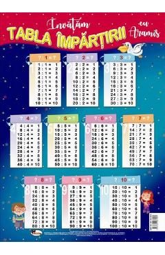 Coperta cărții 'Învățăm tabla împărțirii - Planșă A4'