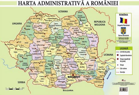 Harta administrativa a Romaniei - Plansa A2