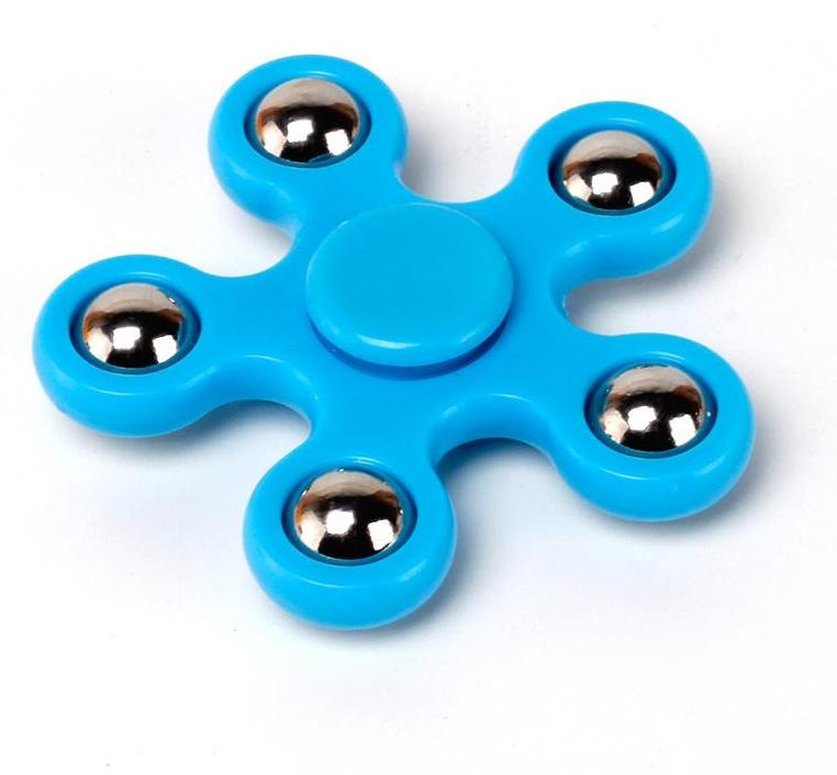 Mini Fidget Spinner. 5 arm/ pentagon - Albastru