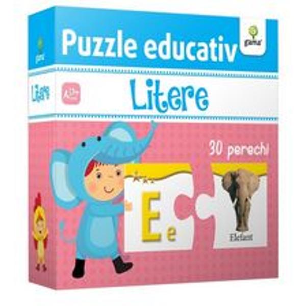 Puzzle educativ: Litere