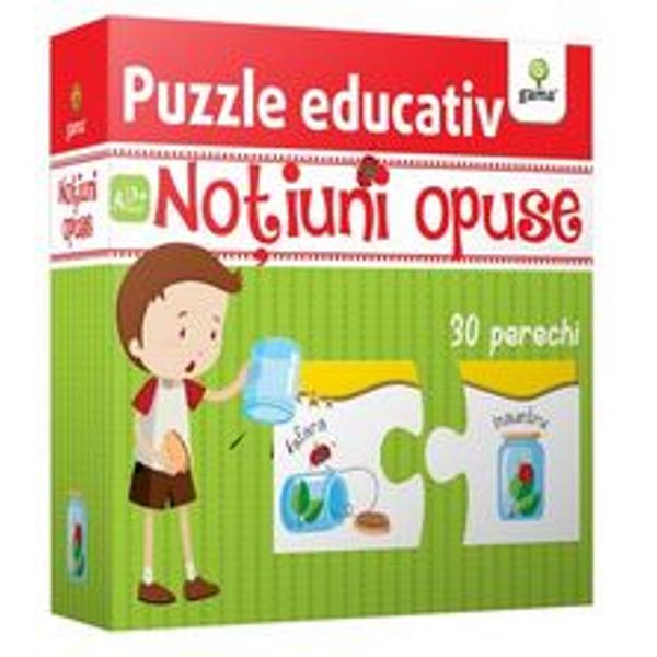 Puzzle educativ: Notiuni opuse