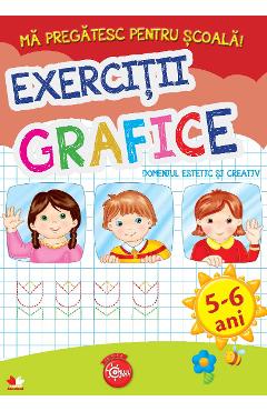 Coperta cărții 'Ma pregatesc pentru scoala! Exercitii grafice 5-6 ani'