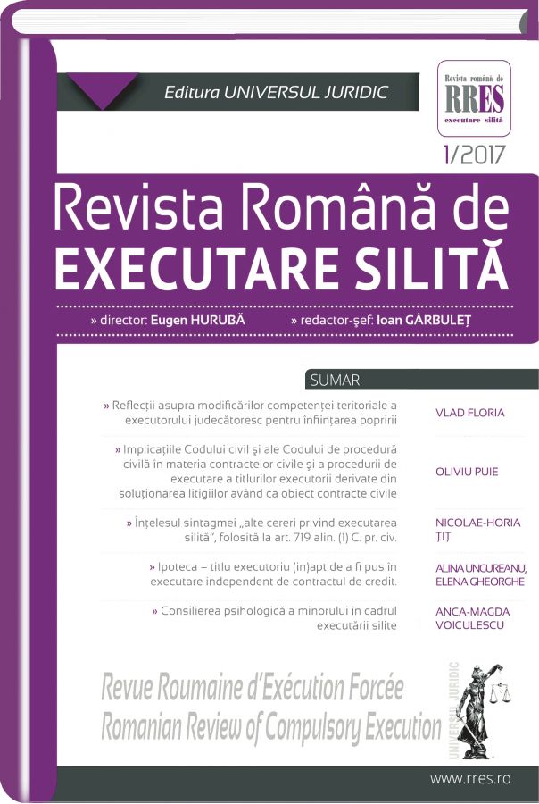 Revista romana de executare silita 1 din 2017 - Garbulet Ioan, Huruba Eugen