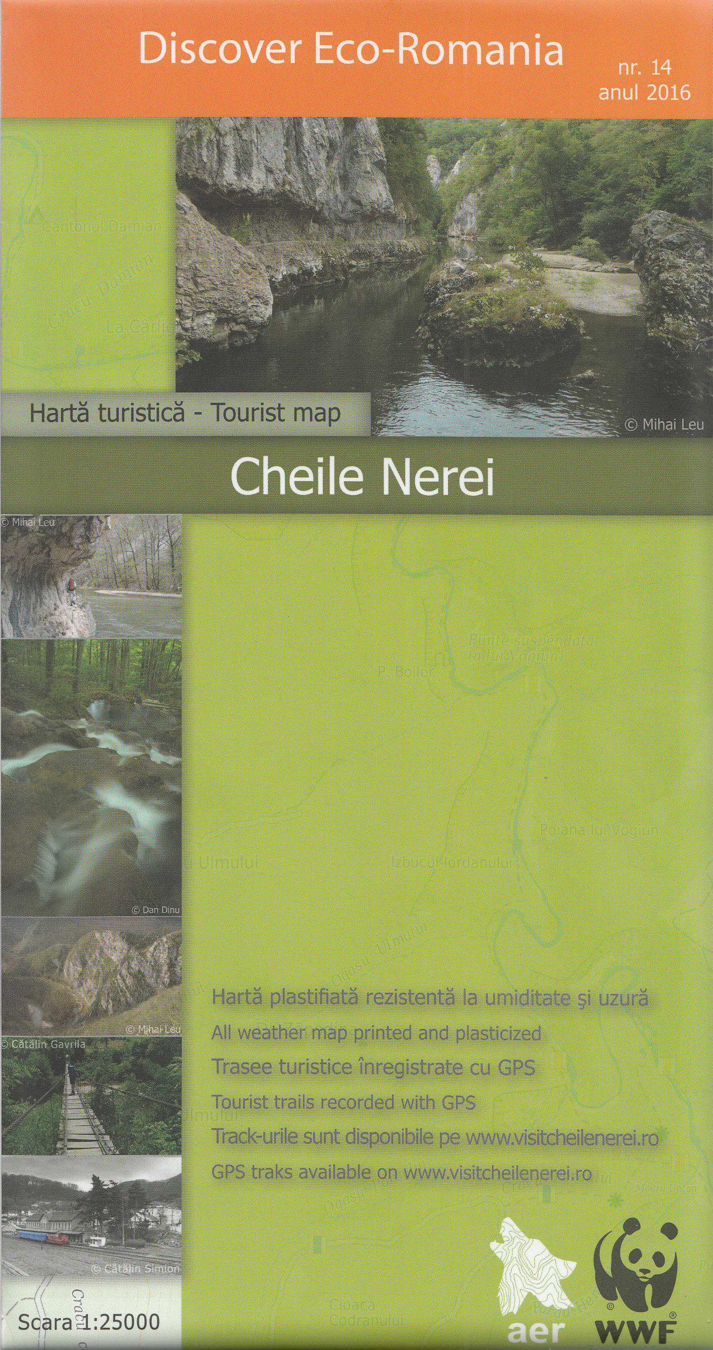 Cheile Nerei - Harta turistica