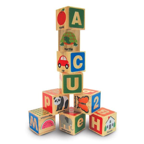 ABC, 1.2.3. Wooden blocks. Cuburi din lemn, Alfabetul