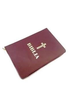 Coperta cărții 'Biblia mica visinie, cu fermoar'