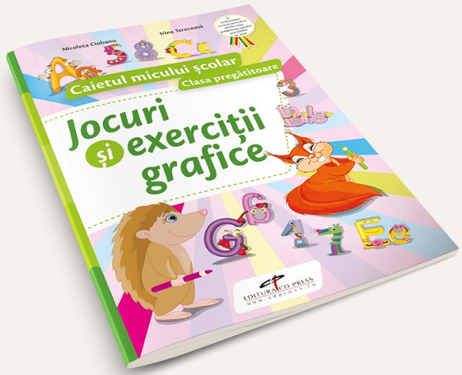 Jocuri si exercitii grafice - Clasa pregatitoare - Caiet+marker+buretel+tablita - Nicoleta Ciobanu