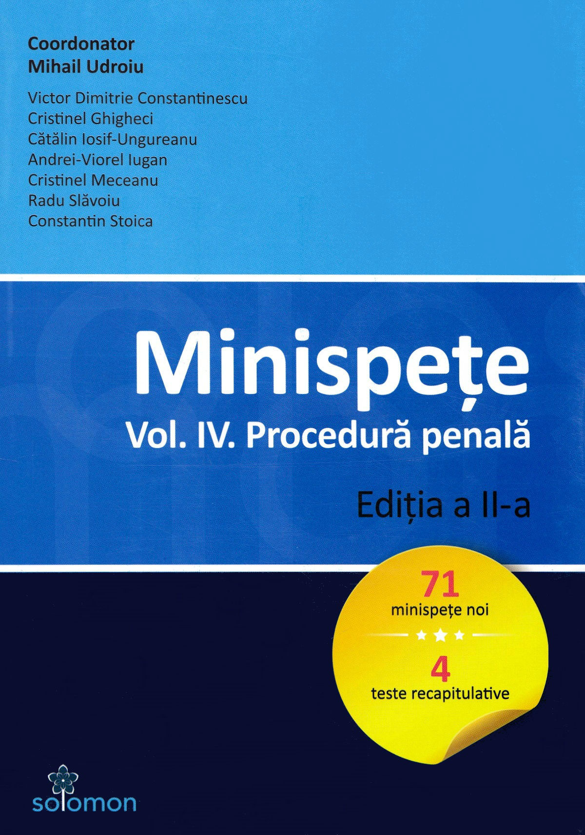 Minispete. Vol.4. Procedura penala Ed.2 - Mihail Udroiu