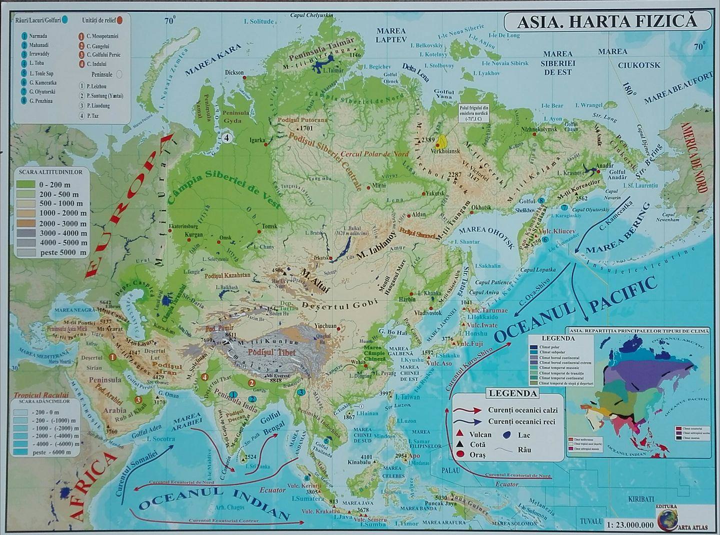 harta fizica a asiei