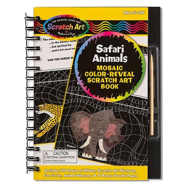 Scratch art, Safari animals. Set desen prin razuire, Animale Safari