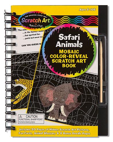 Scratch art, Safari animals. Set desen prin razuire, Animale Safari