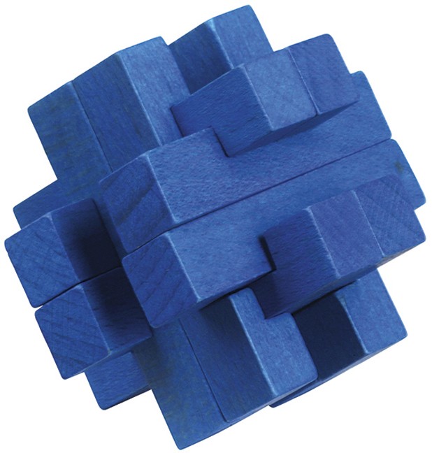 Puzzle logic din lemn: Cub albastru