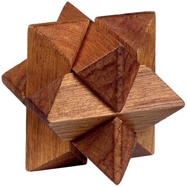 Puzzle logic din lemn: Stea maro