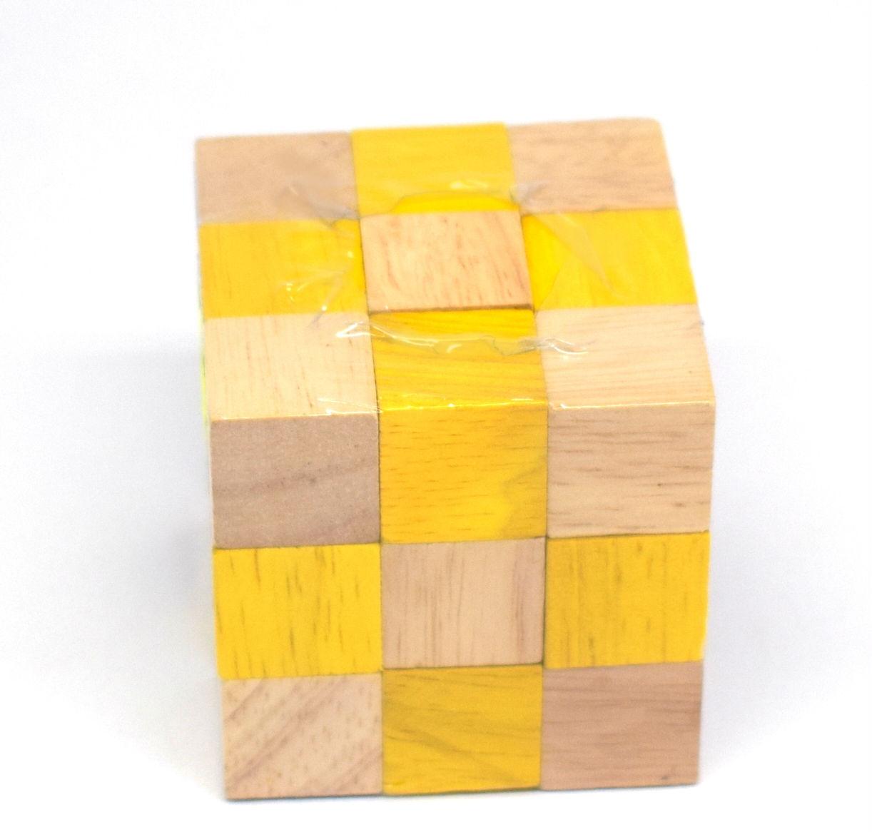 Puzzle logic din lemn: Galben + crem