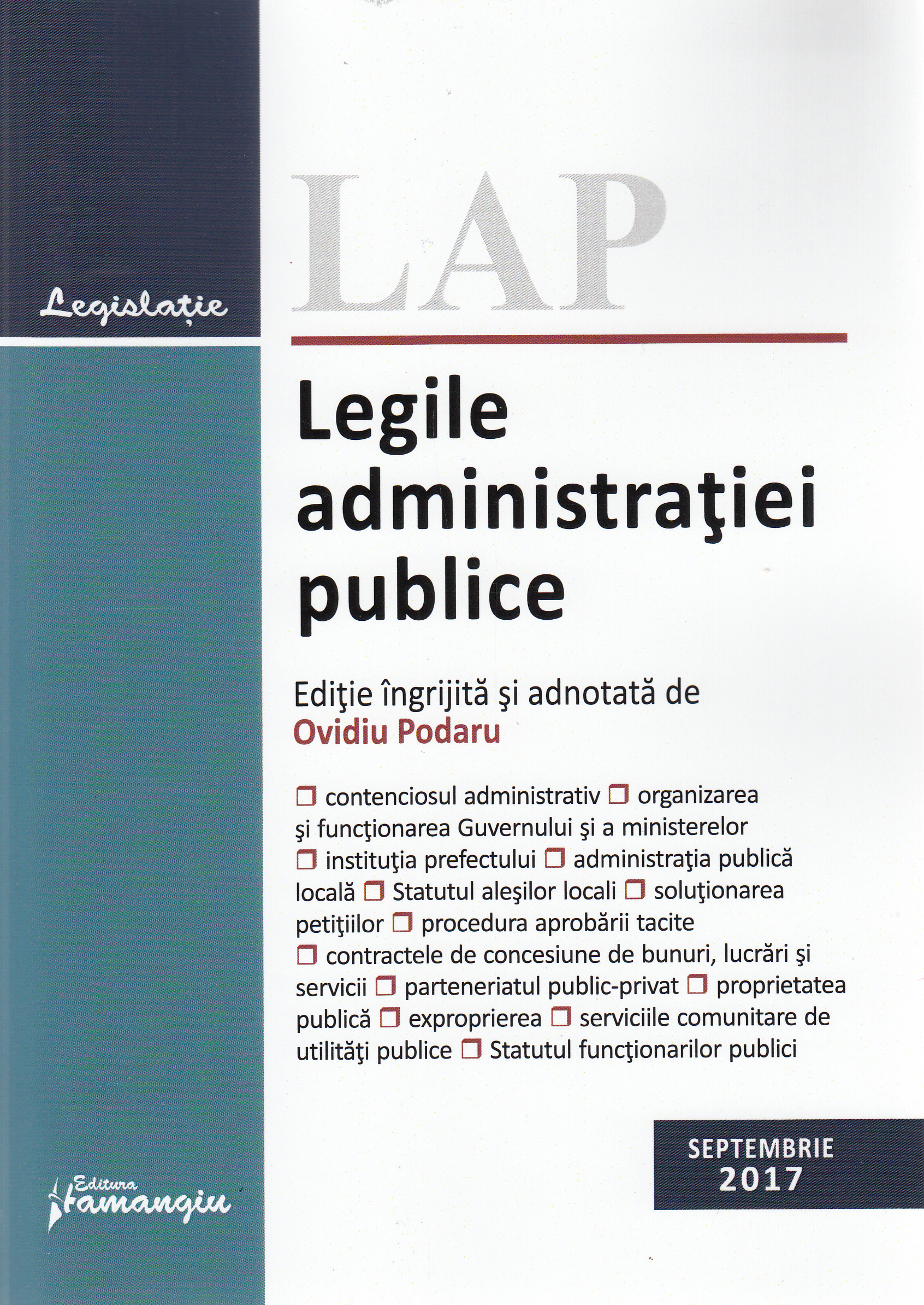 Legile administratiei publice Septembrie 2017