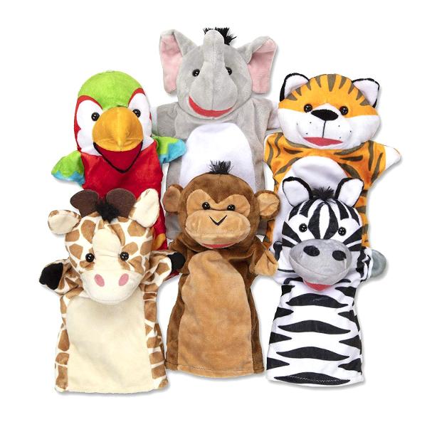 Safari Buddies hand puppets. Set 6 papusi de mana: Safari