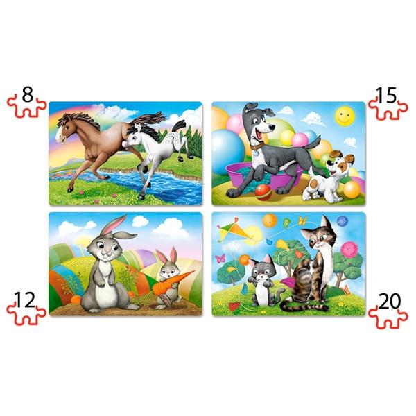 Puzzle 4 in 1. Mothers and Babies