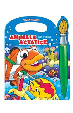 Coperta cărții 'Animale acvatice - Carte de colorat (culori fermecate)'