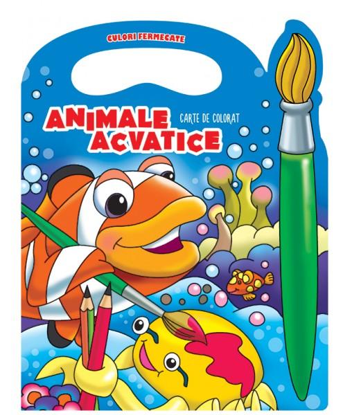 Animale acvatice - Carte de colorat (culori fermecate)