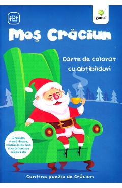 Coperta cărții 'Moș Crăciun - Carte de colorat cu abțibilduri'