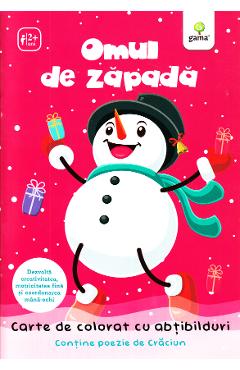 Coperta cărții 'Omul de zăpadă - Carte de colorat cu abțibilduri'