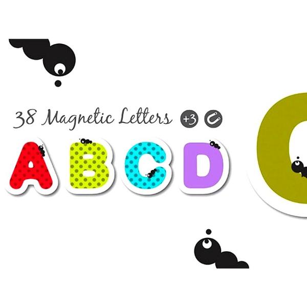 Magnetic Letters. Set 40 litere magnetice din lemn