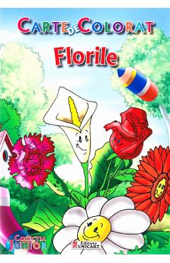 Coperta cărții 'Florile - Carte de colorat'