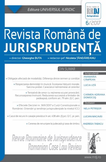 Revista romana de jurisprudenta Nr. 6 din 2017