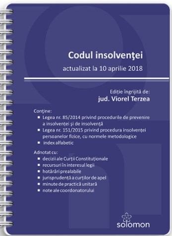 Codul insolventei Act. 10 aprilie 2018