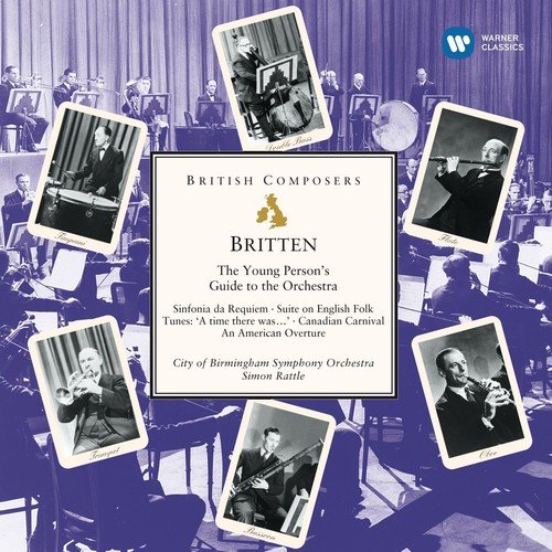 CD Britten - The young persons guide to the orchestra, Sinfonia da requiem, Suite on English folk tunes, Canadian carnival, An American overture