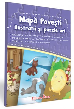 Mapa povesti, ilustratii si puzzle-uri - Gainusa cea motata, Povestea ursului cafeniu, Turtita