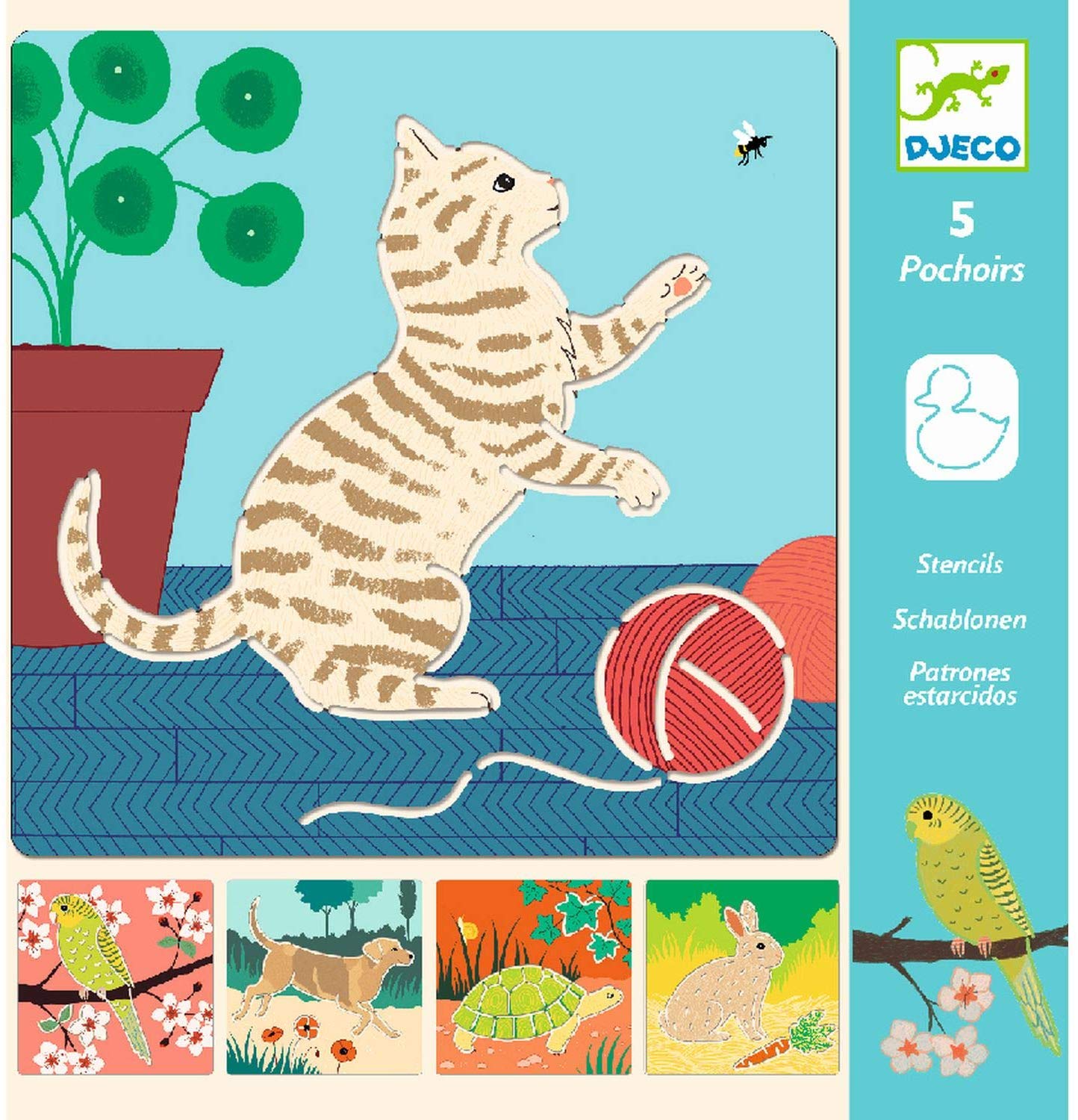 5 Pochoirs. 5 Sabloane: Animale de companie