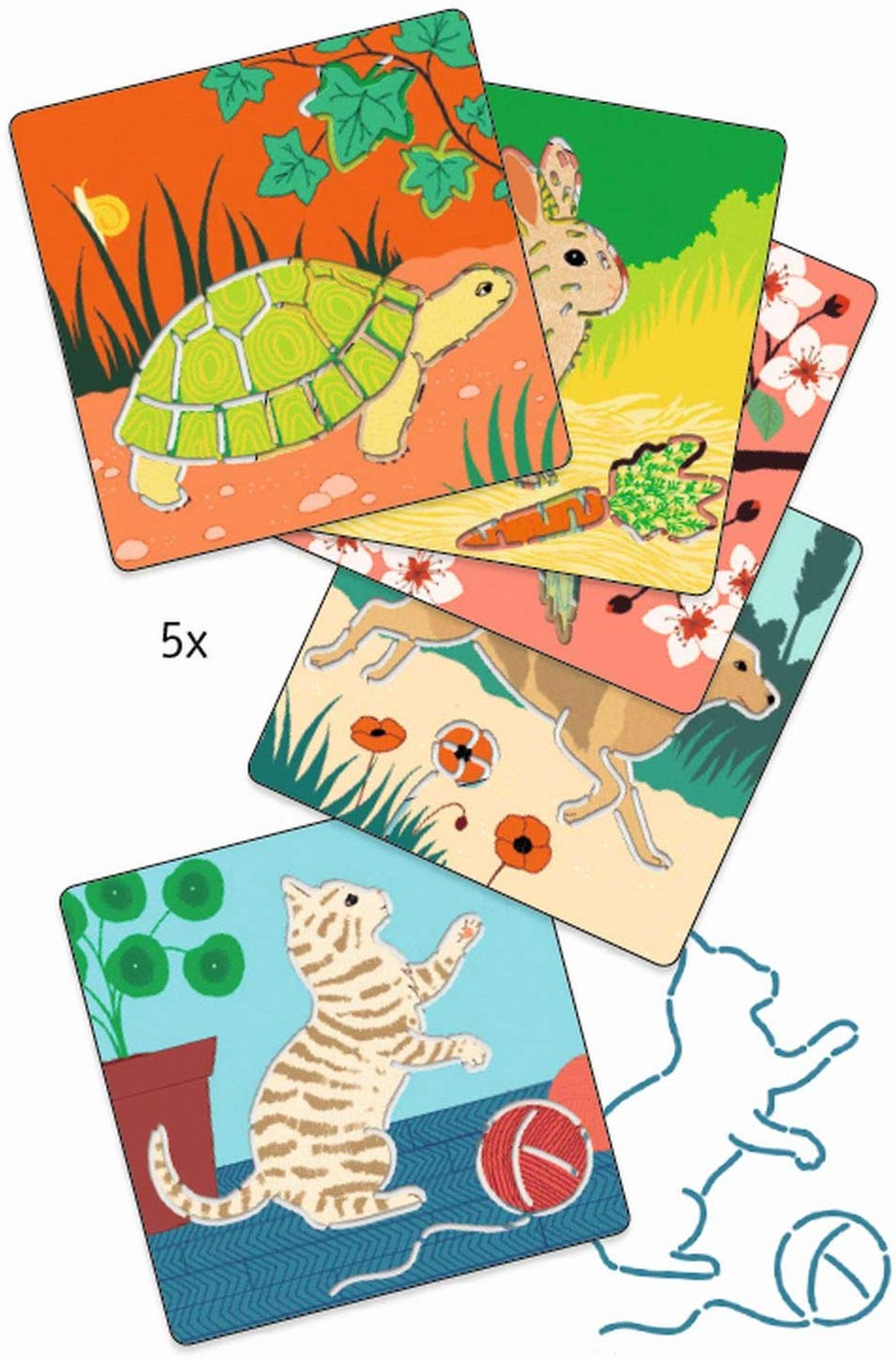 5 Pochoirs. 5 Sabloane: Animale de companie