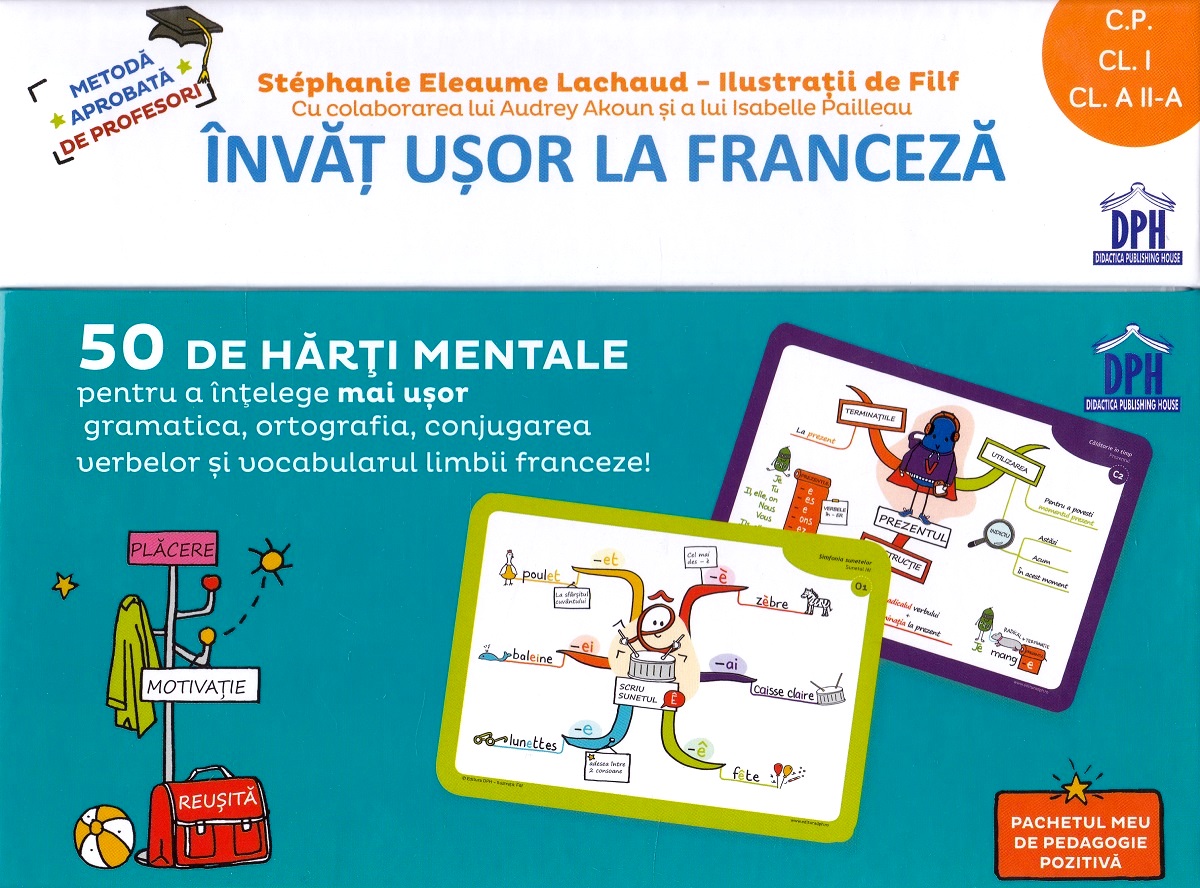Invat usor la franceza. 50 de harti mentale - Clasa pregatitoare - 2  - Stephanie Eleaume Lachaud