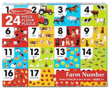Floor Puzzle Farm Number. Puzzle de podea: Numara animale