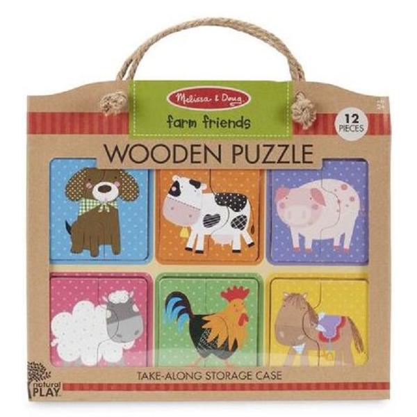 Wooden puzzle. Farm friends. Set 6 puzzle lemn