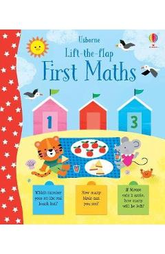 Coperta cărții 'Lift-the-Flap First Maths - Jessica Greenwell'