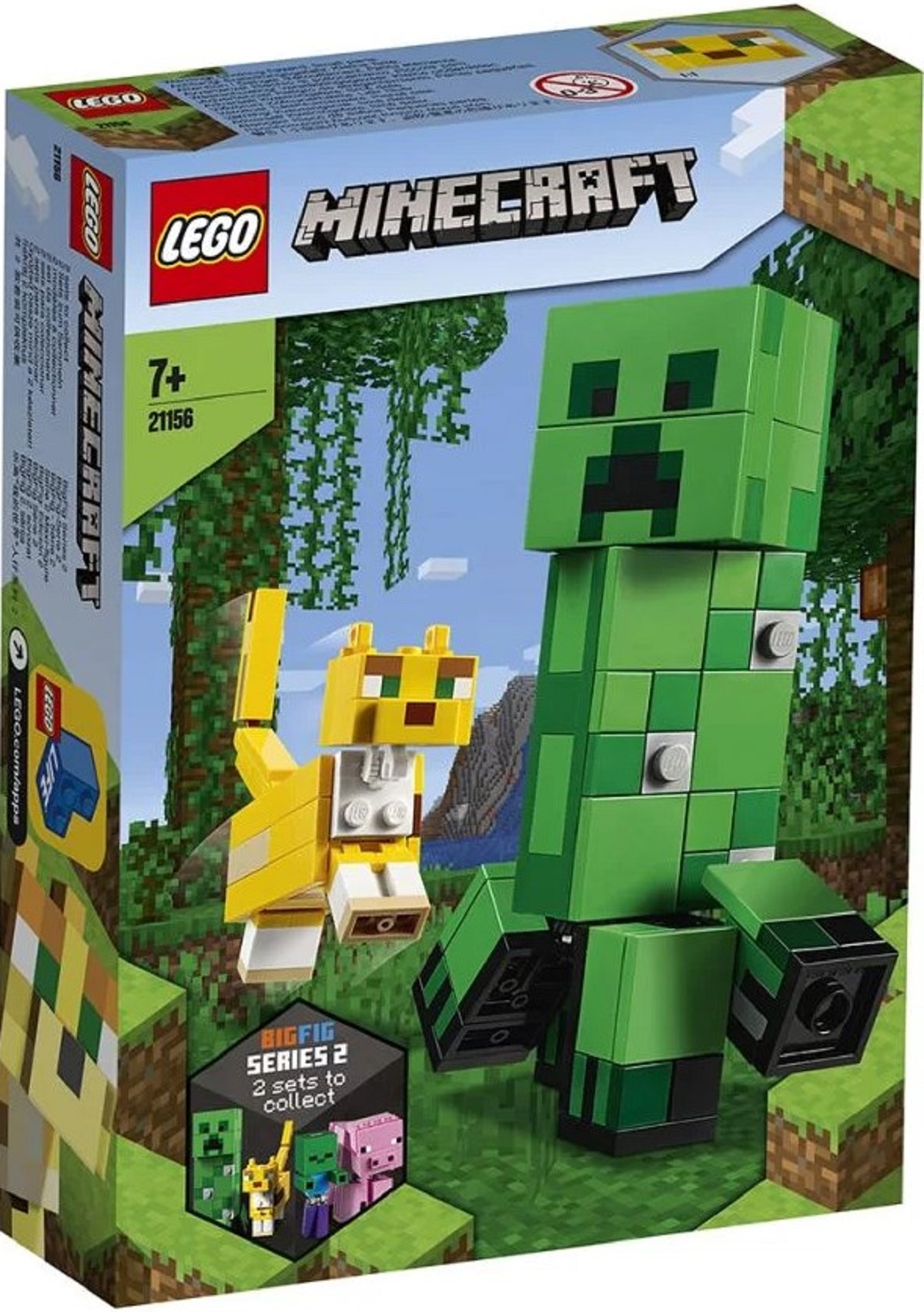 Lego Minecraft. Creeper BigFig si Ocelot