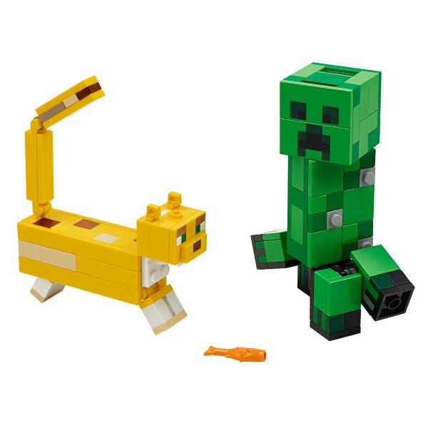 Lego Minecraft. Creeper BigFig si Ocelot