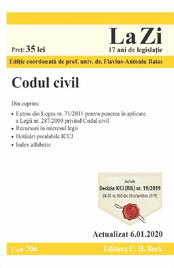 Codul civil. Act. 6.01.2020