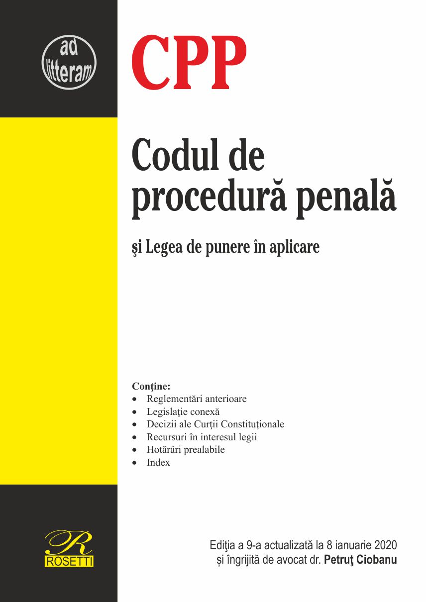 Codul de procedura penala Act. 8 ianuarie 2020