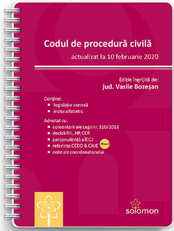Codul de procedura civila Act. 10 Februarie 2020 - Vasile Bozesan
