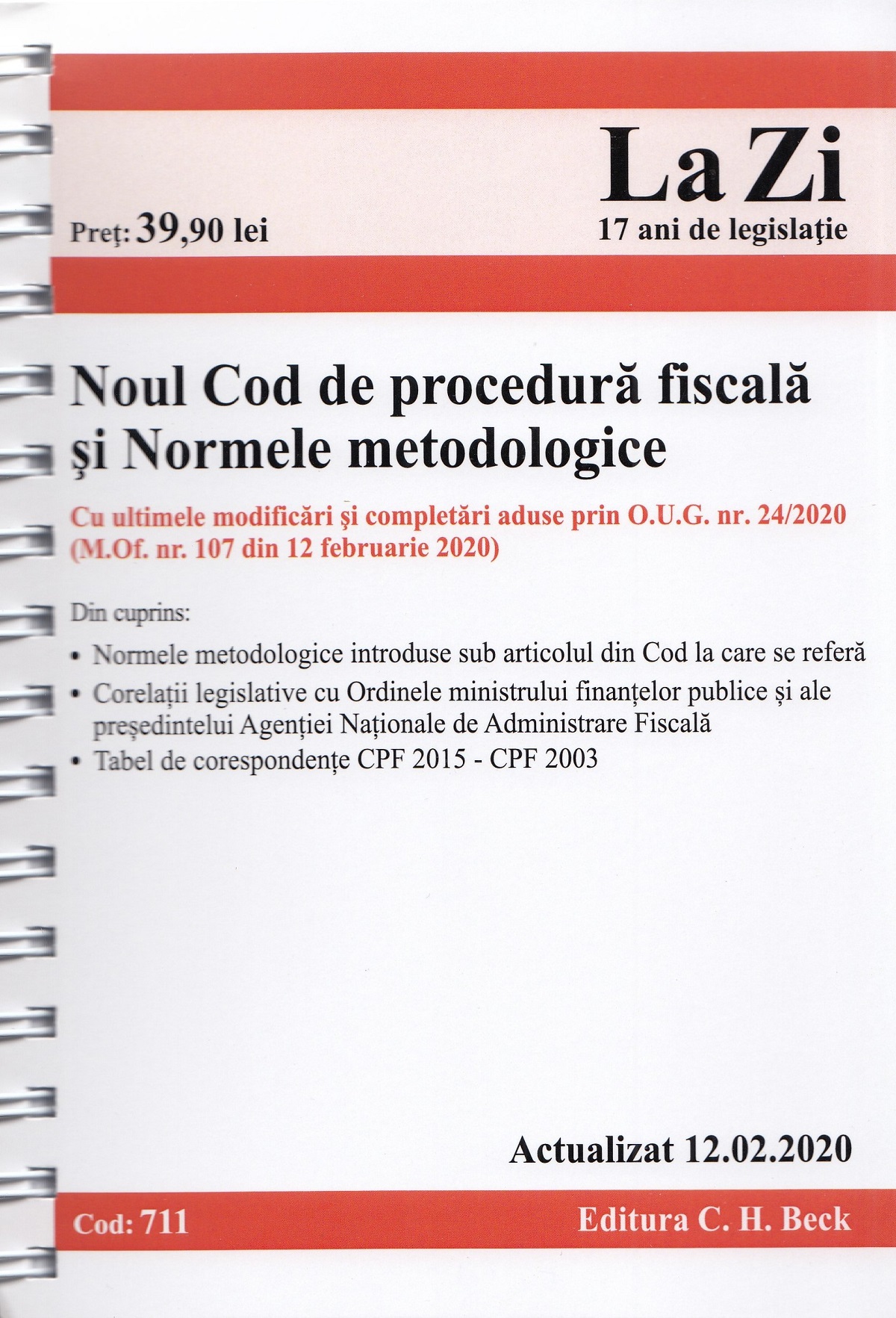 Noul cod de procedura fiscala si normele metodologice Act.12.02.2020