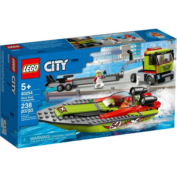 Lego City. Transportator de barca de curse