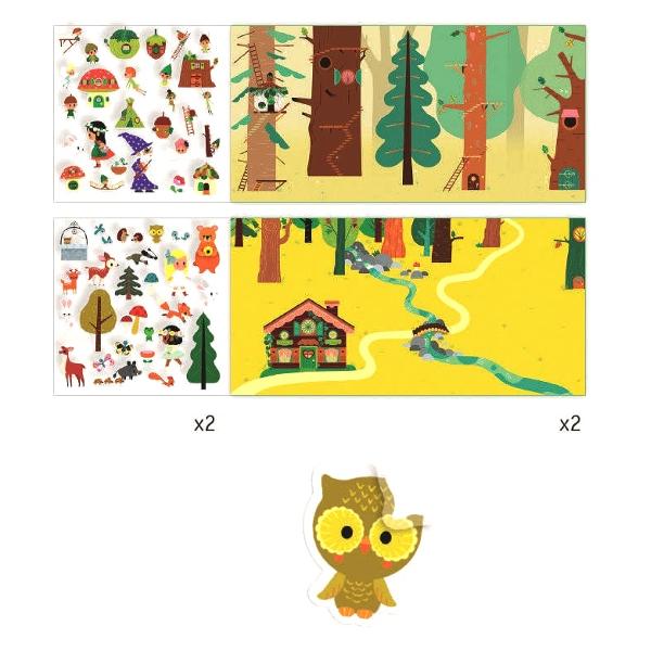 Histoires de stickers, The Magical Forest. Planse cu abtibilduri repozitionabile: Padurea fermecata