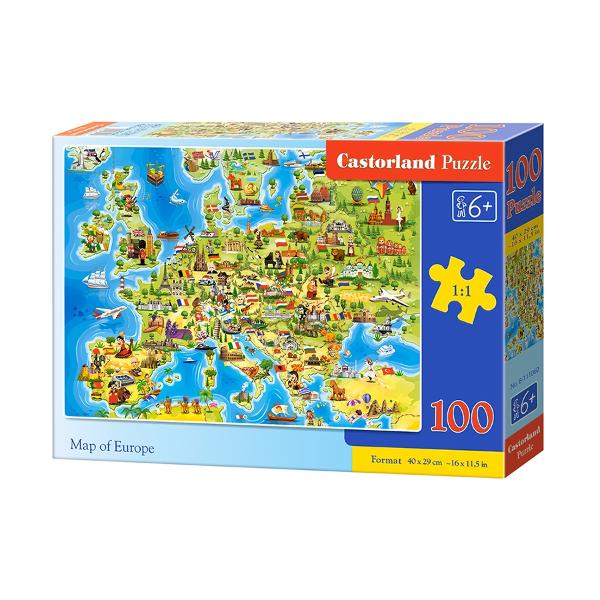 Puzzle 100. Map of Europe