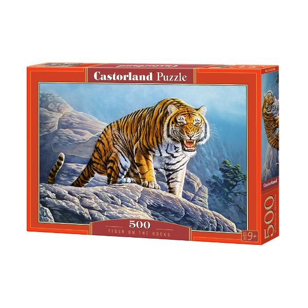 Puzzle 500. Tiger on the Rocks