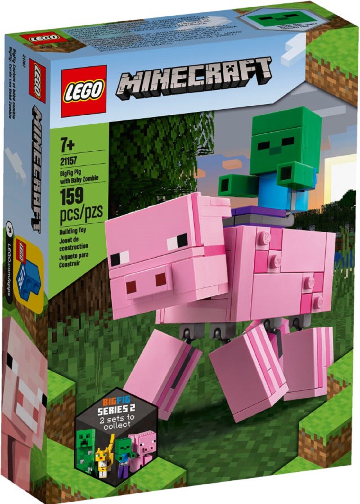 Lego Minecraft. Porc BigFig cu Bebelus de zombi