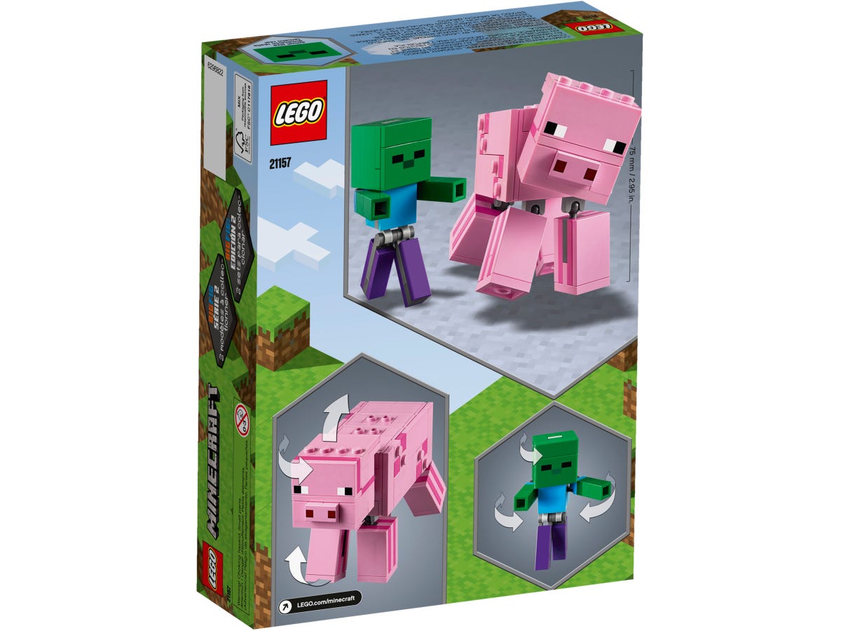 Lego Minecraft. Porc BigFig cu Bebelus de zombi