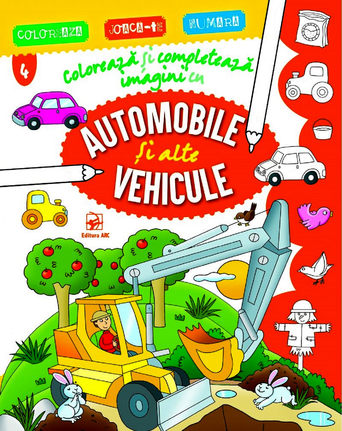 Coloreaza si completeaza imagini cu automobile si alte vehicule